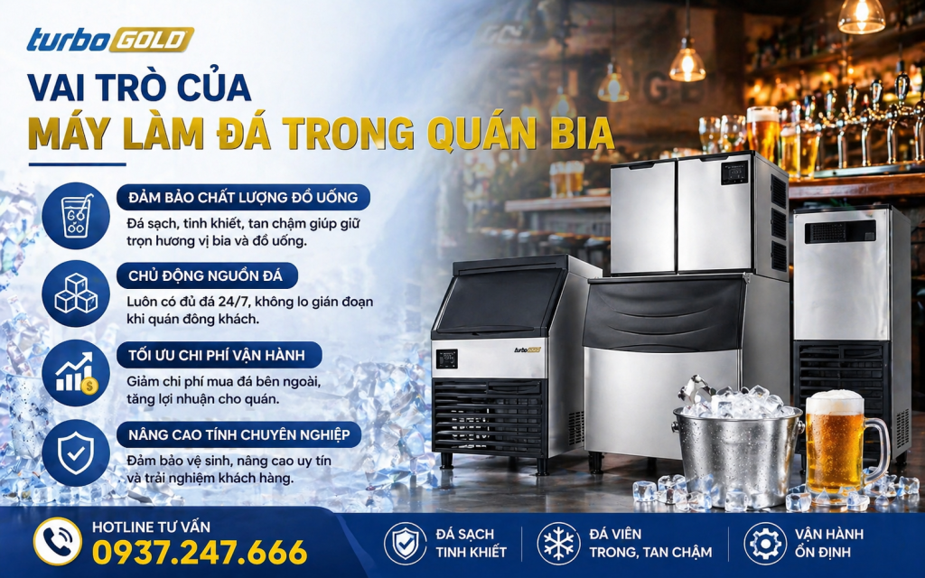 máy làm đá viên uống bia