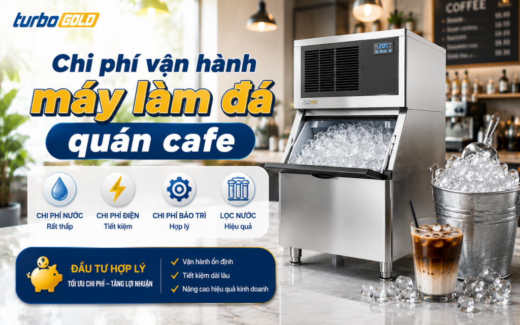 Máy làm đá quán cafe – Cách chọn chuẩn & tiết kiệm chi phí 2026 4 Chi phí vận hành máy làm đá quán cafe