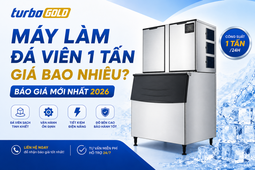 Máy làm đá viên 1 tấn giá bao nhiêu? Báo giá mới nhất 2026 1 Máy làm đá viên 1 tấn giá bao nhiêu