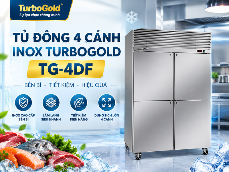 Tủ Đông Inox: Top 5 Mẫu Hot Nhất Hiện Nay 5 Tủ đông inox 4 cánh TurboGold TG-4DF