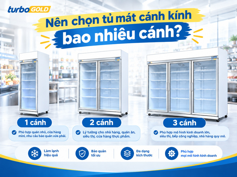 Tủ Mát Cánh Kính: 5 Kinh Nghiệm Chọn Mua Không Thể Bỏ Qua 3 Nên chọn tủ mát cánh kính 1 cánh, 2 cánh hay 3 cánh phù hợp nhu cầu sử dụng