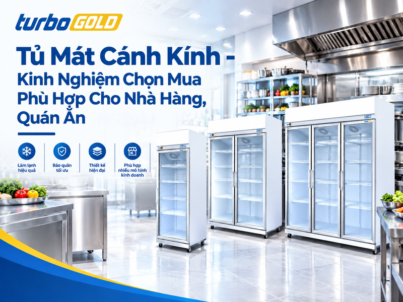 Tủ Mát Cánh Kính: 5 Kinh Nghiệm Chọn Mua Không Thể Bỏ Qua 1 Tủ mát cánh kính TurboGold - Kinh nghiệm chọn mua phù hợp cho nhà hàng, quán ăn