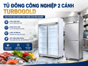 Tủ đông công nghiệp 2 cánh TurboGold TG-2DF và TG-2DF-G dùng để bảo quản thực phẩm chuyên nghiệp.