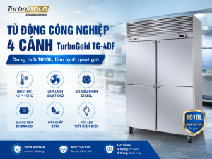 Tủ đông công nghiệp 4 cánh TurboGold TG-4DF dung tích 1010L, làm lạnh quạt gió.